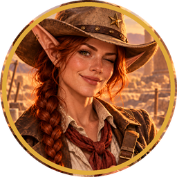 Portrait of Jebbie in her brown hat, smiling, with a sunset behind her.